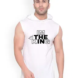 FABSTIEVE IM The King Printed Hooded Cotton Neck Gym Vest-image-49