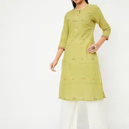 max Women Thread Work Pathani Kurta-13