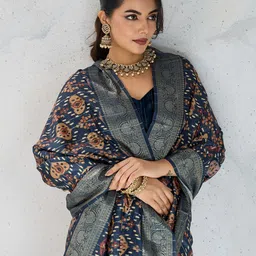TASRIKA Ethnic Motifs Printed Zari Border Saree-4