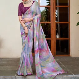 Mitera Beads and Stones Poly Chiffon Bagru Saree-picture-7