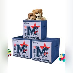 YK Navy Blue & White 3 Pieces Disney Mickey Star Printed Multi-Utility Organisers-image-92
