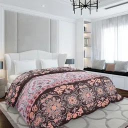 Monte Carlo Brown & Peach Floral Mild Winter 210 GSM Double Bed Duvet-image-63
