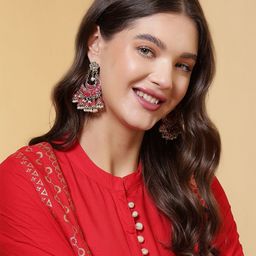 Anouk Women Ethnic Motifs Dyed Regular Kurta with Trousers & With Dupatta-picture-6