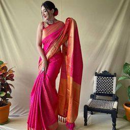 all about you Woven Design Zari Pure Silk Patola Saree-26