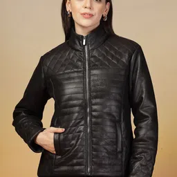 Thirty Threads Striped Leather Biker Jacket-picture-15