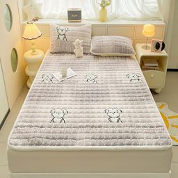 JC HOME Grey & White Cartoon Characters 150 TC Single Bedsheet with 1 Pillow Covers-image-13
