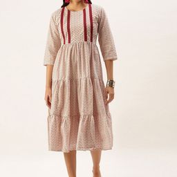 KALINI Women Ethnic Motifs Chikankari Handloom Anarkali Kurta-image-61