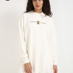 tommy hilfiger Women T Shirt White Above Knee/Mid Thigh Length Dress-picture-15