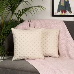 MONKDECOR Set Of 2 Cream Velvet Square Cushion Covers-image-97