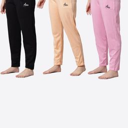 FIT N FAME Women Pack of 3 Mid-Rise Cotton Pyjamas-image-58