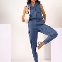 MABISH by Sonal Jain Sleeveless Pure Cotton Shirt With Cargo Set-picture-57