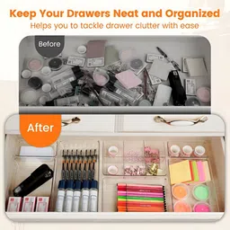 Aura Transparent Set of 6 Regular Drawer Organiser Organisers image 2