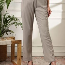 FITHUB Women Slim Fit High-Rise Trousers-picture-20