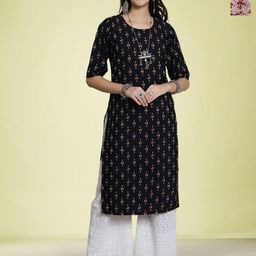 Moda Rapido Pack Of 2Printed Round Neck Straight Kurta-image-37