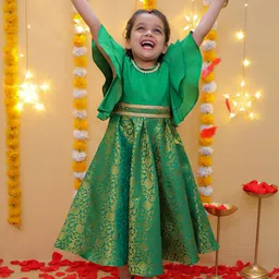 BownBee Girls Flutter Sleeves Fit & Flare Dress-image-10