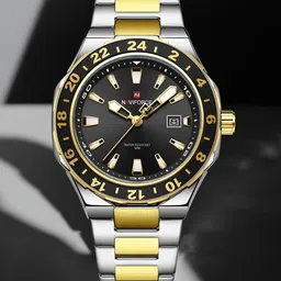 Naviforce Men Alloy Dial & Stainless Steel Bracelet Straps Analogue Watch NF9249_S B G-45