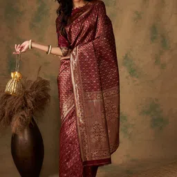 SHADOW & SAINING Woven Design Zari Banarasi Saree-36