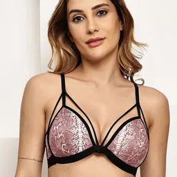 Quttos Women Self Design Half Coverage Lightly Padded Non-Wired Cage Bra-image-19