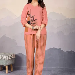 Krimmple Floral Printed Round Neck Top & Trousers With Belt Co-Ords-10