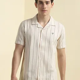 Allen Solly Striped Half Sleeves Pure Cotton Shirt-image-18