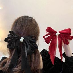 Blubby Set Of 2 Lace Ribbon Bow Hair Pins-58