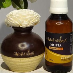 GLOBAL AROMA Motia Fragracne Ethenic Flower Pot Reed Diffuser Set-52