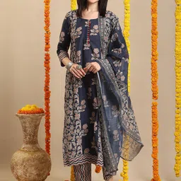 Anni Designer Ethnic Motifs Printed Regular Straight Kurta with Trousers & Dupatta-picture-13