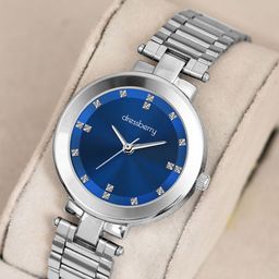 DressBerry Women Brass Embellished Dial & Stainless Steel Straps Analogue Watch DB-032-Blue-42