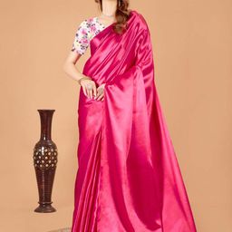 Aruna Sarees Satin Saree with Blouse Piece-image-63