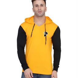 BEYOU FASHION Men Hooded Applique Slim Fit T-shirt-image-55