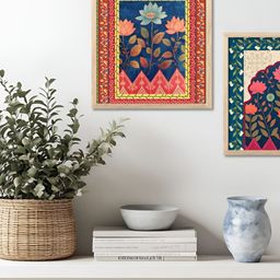 Kotart Brown & Blue Set of 2 Piece Wood Abstract Wall Paintings-picture-49