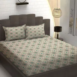 YaAkholic Multicoloured 210 TC Queen Bedsheet with 2 Pillow Covers-image-73