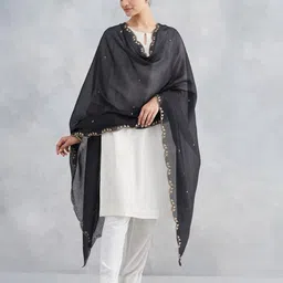 Fabindia Embroidered Cotton Silk Dupatta with Gotta Patti-picture-16