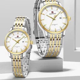 Naviforce Unisex Dial & Stainless Steel Straps Analogue Watch NF9228_S W G_COUPLE-55