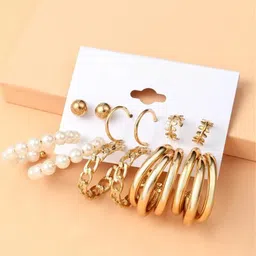 GOLDIWALA Set of 11 Gold-Plated Spherical Shaped Studs-27