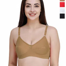 College Girl Women Pack Of 4 Cotton Full Coverage Bra-image-86
