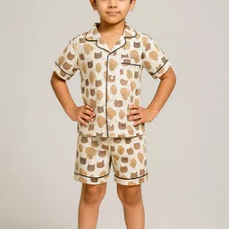 Biglilpeople Kids Abstract Printed Pure Cotton Shirt With Shorts-picture-39