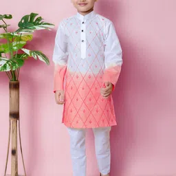 NFC CREATION Boys Ethnic Motifs Embroidered Regular Thread Work Kurta with Pyjamas image 1