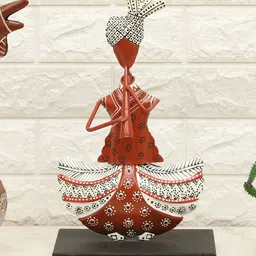vedas Mystical Indian Rust & White Printed F-Akemi Flute Showpiece-image-31