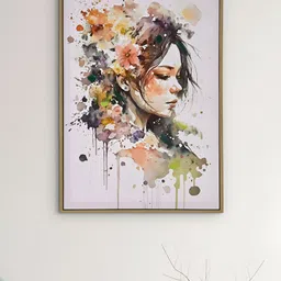 Home Centre Artistry Wings White & Brown Girl Printed Canvas Wall Art-14