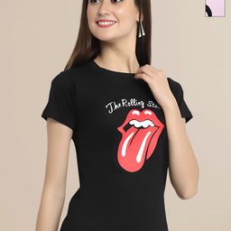 Mast & Harbour Women Typography 2 Printed Applique T-shirt-image-84