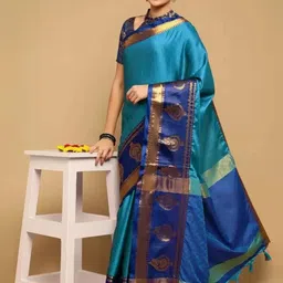 SHIV FASHION Women Silk Blend Sarees-image-58