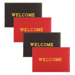 Aura 4-Pcs Red & Brown Printed Anti Skid Doormat-3