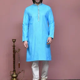 RANAK Men Regular Pure Cotton Kurta with Pyjamas-picture-13