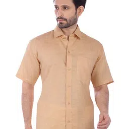 Ethazh Men Solid Spread Collar Casual Shirt-image-7
