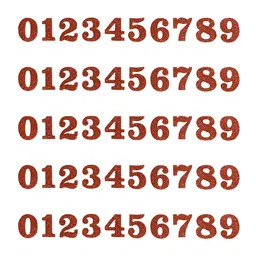 Comet Busters Orange & White Printed Self-Adhesive Glitter Numerals Stickers-48