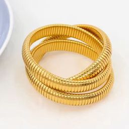 MEENAZ Gold Plated Stainless Steel Multistrand Bracelet-53