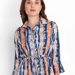 FNOCKS Striped Flared Sleeve Cotton Shirt Style Top-picture-29