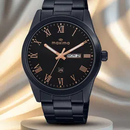 maxima Men Brass Dial & Stainless Steel Bracelet Style Straps Analogue Watch 71584CMGB-picture-21
