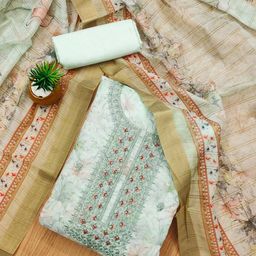 LeeliPeeri Designer Embroidered Art Silk Unstitched Dress Material-image-90